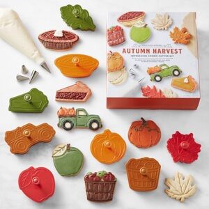 Williams Sonoma Autumn Harvest Impression Cookie Cutter 23 piece Set